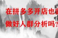 在拼多多開店也需做好人群分析嗎？