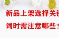 新品上架選擇關鍵詞時需注意哪些？