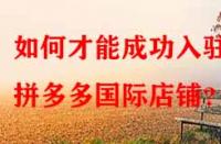 如何才能成功入駐拼多多國際店鋪？