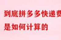 到底拼多多快遞費(fèi)用是如何計(jì)算的？